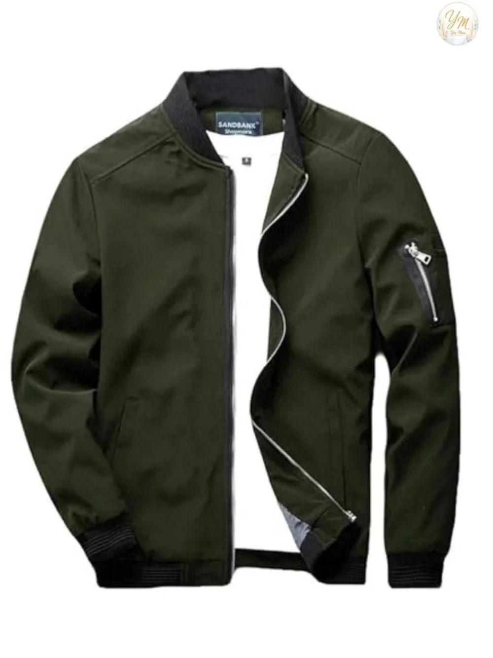 Men's Slim Fit Lightweight Polyester Softshell Flight Bomber Jacket Coat